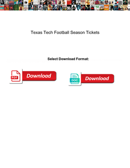 Texas Tech Football Season Tickets