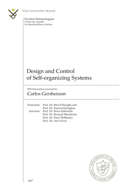 Design and Control of Self-Organizing Systems