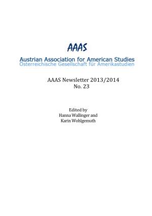 AAAS Newsletter 2013/2014 No. 23