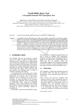 Geosparql Query Tool a Geospatial Semantic Web Visual Query Tool