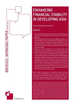 Enhancing Financial Stability in Developing Asia 0 1