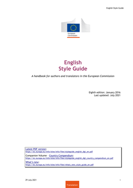 English Style Guide