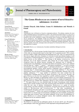 The Genus Rhodococcus As a Source of Novel Bioactive Substances