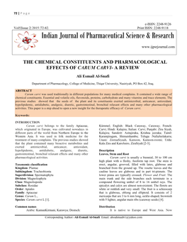Indian Journal of Pharmaceutical Science & Research