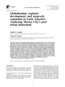 Analyzing Mexico City's Peri- Urban Hinterland