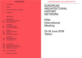 EUROPEAN ARCHITECTURAL HISTORY NETWORK Fifth