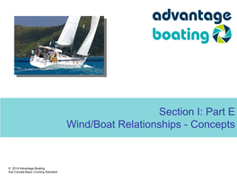 Section I: Part E Wind/Boat Relationships - Concepts