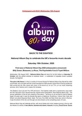 National Album Day to Celebrate the UK's Favourite Music Decade