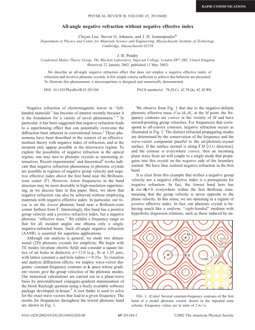 All-Angle Negative Refraction Without Negative Effective Index