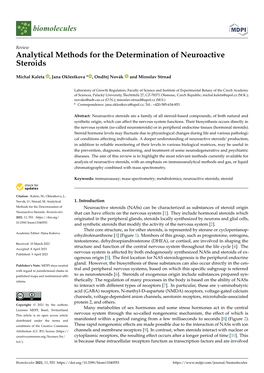 Analytical Methods for the Determination of Neuroactive Steroids