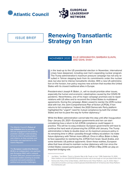 Renewing Transatlantic Strategy on Iran