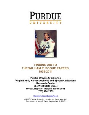 Finding Aid to the William R. Pogue Papers, 1939-2011