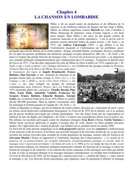 La Chanson En Lombardie (PDF)