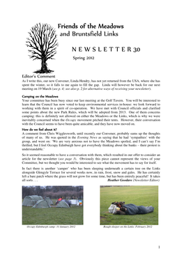 Newsletter No. 30, Spring 2012