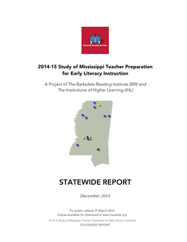 Full Statewide Report for the Study of Teacher Preparation for Early