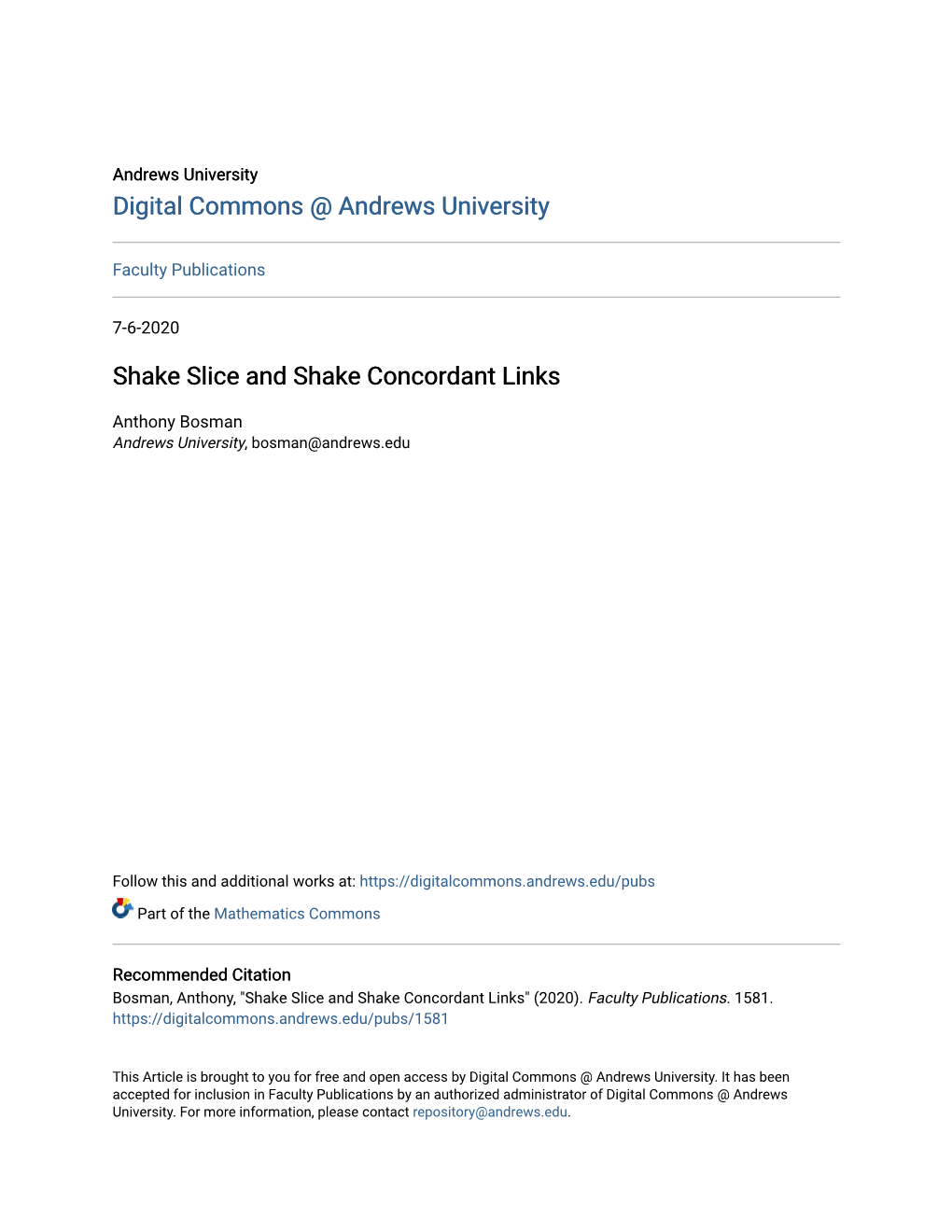 Shake Slice and Shake Concordant Links