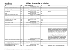 William Simpson Collection List of Paintings