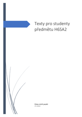 Texty Pro Studenty Předmětu H6SA2