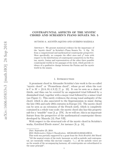 Arxiv:1606.05833V3 [Math.HO] 26 Sep 2018 Developed by Mazzola [12, Part VII]