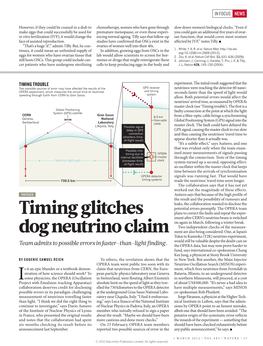 Timing Glitches Dog Neutrino Claim