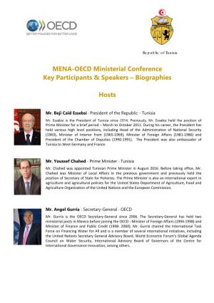 MENA-OECD Ministerial Conference Key Participants & Speakers