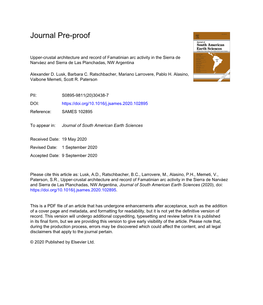 Upper-Crustal Architecture and Record of Famatinian Arc Activity in the Sierra De Narváez and Sierra De Las Planchadas, NW Argentina