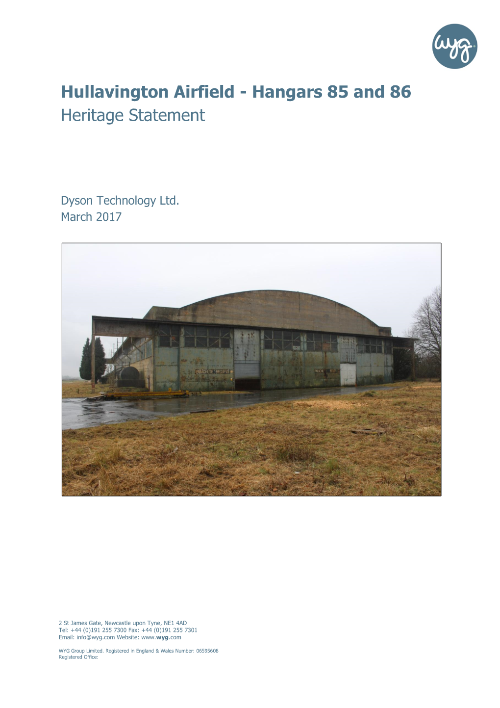 Hullavington Airfield - Hangars 85 and 86 Heritage Statement