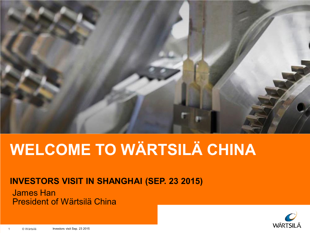 Welcome to Wärtsilä China