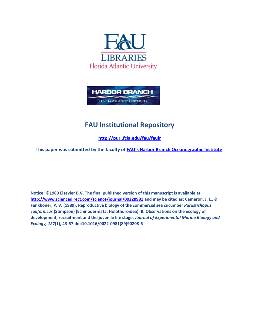 FAU Institutional Repository