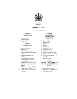 Samoa Crimes Act 2013