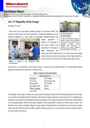 Vol. 17: Republic of the Congo Sub-Saharan Report