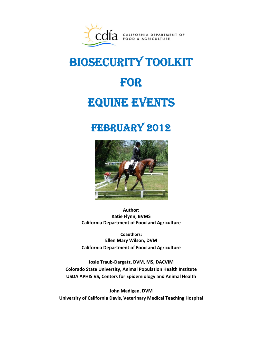 Biosecurity Toolkit for Equine Events