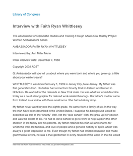 Interview with Faith Ryan Whittlesey