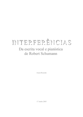 Da Escrita Vocal E Pianística De Robert Schumann