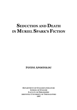 Seduction and Death in Muriel Spark's Fiction