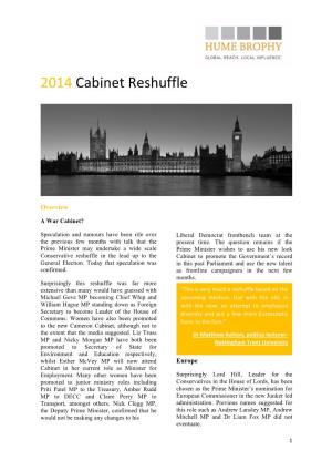 2014 Cabinet Reshuffle