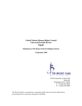 United Nations Human Rights Council Universal Periodic Review Egypt