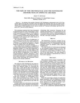 Distribution of Epiphytic Orchids