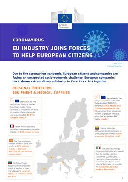 Coronavirus Eu Industry Joins Forces to Help European Citizens