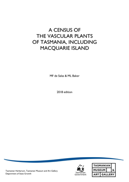 2018 Census of the Vascular Plants of Tasmania