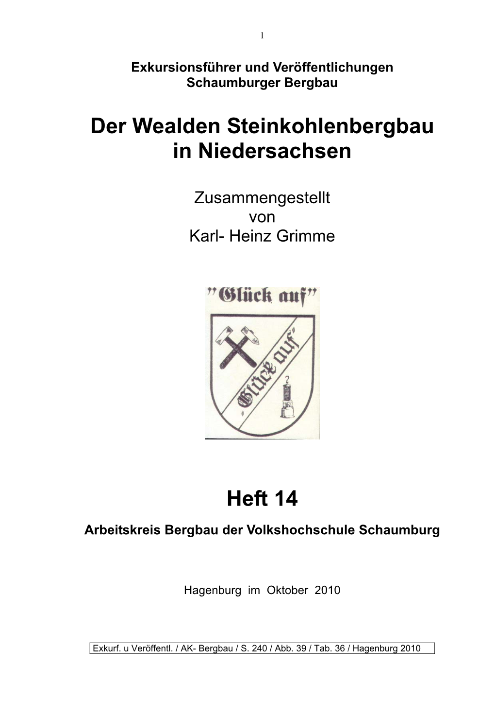 Heft 14 Wealden- Steinkohlen in Niedersachsen