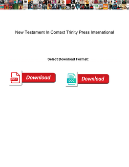 New Testament in Context Trinity Press International