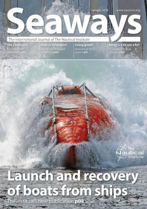 Launch and Recovery of Boats from Ships the Institute’S New Publication P08