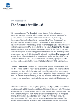 The Sounds Är Tillbaka!