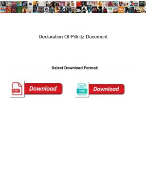 Declaration of Pillnitz Document