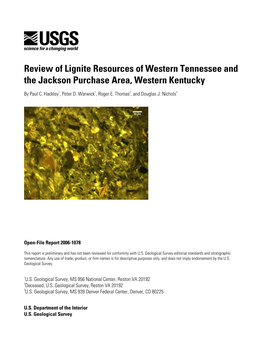 Review of Lignite Resources of Western Tennessee and the Jackson Purchase Area, Western Kentucky