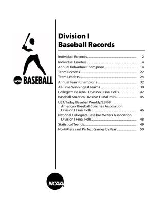 NCAA Division I Baseball Records
