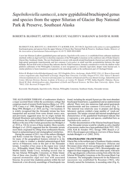 Sapelnikoviella Santuccii, a New Gypidulinid Brachiopod Genus and Species from the Upper Silurian of Glacier Bay National Park & Preserve, Southeast Alaska
