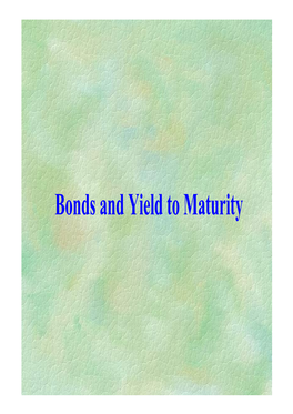 Bonds and Yield to Maturity