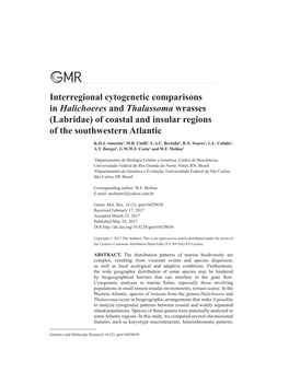 Interregional Cytogenetic Comparisons in Halichoeres and Thalassoma Wrasses (Labridae) of Coastal and Insular Regions of the Southwestern Atlantic